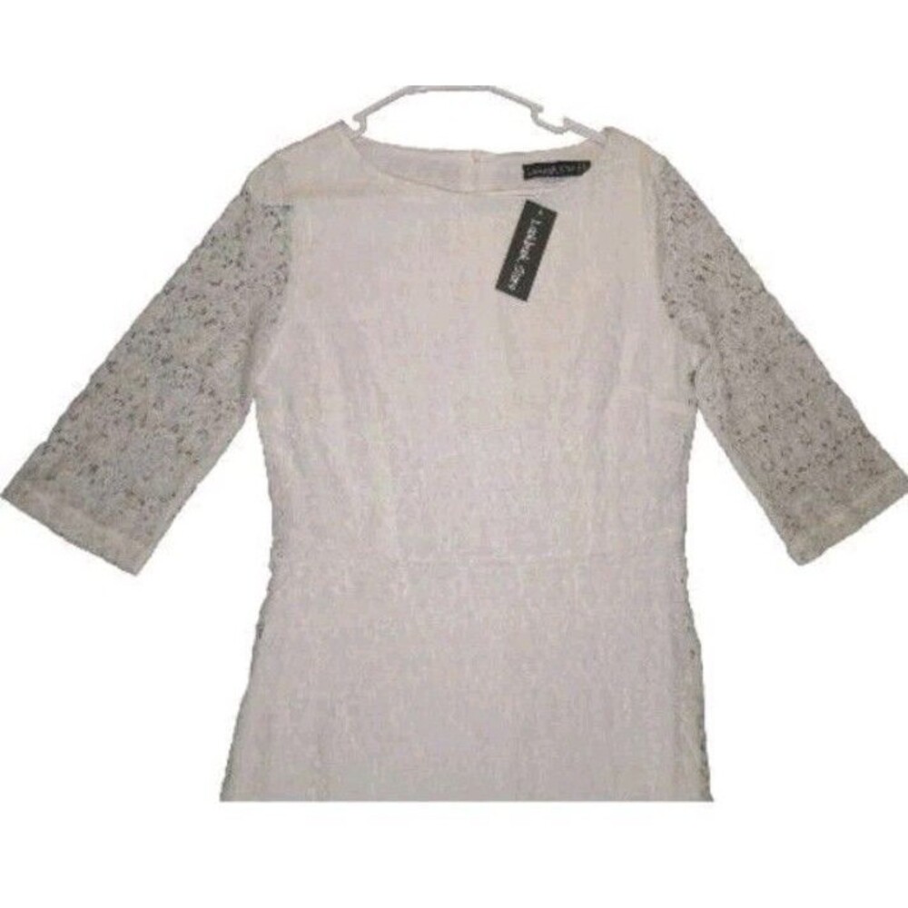 Lookbook Women’s Maxi Dress Size 12 Ivory 3/4 Sleeve Lace NEW with Tags - Picture 2 of 15